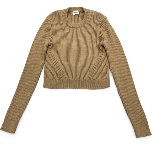Wilfred Free Aritzia Merino Wool Brown Cropped Sweater Women's Small - Picture 1 of 9